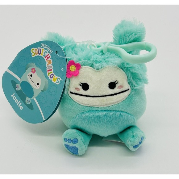 Squishmallow 3.5” Joelle Kellytoy Plush Clip On Keychain Bigfoot Sasquatch Yeti - Picture 1 of 2